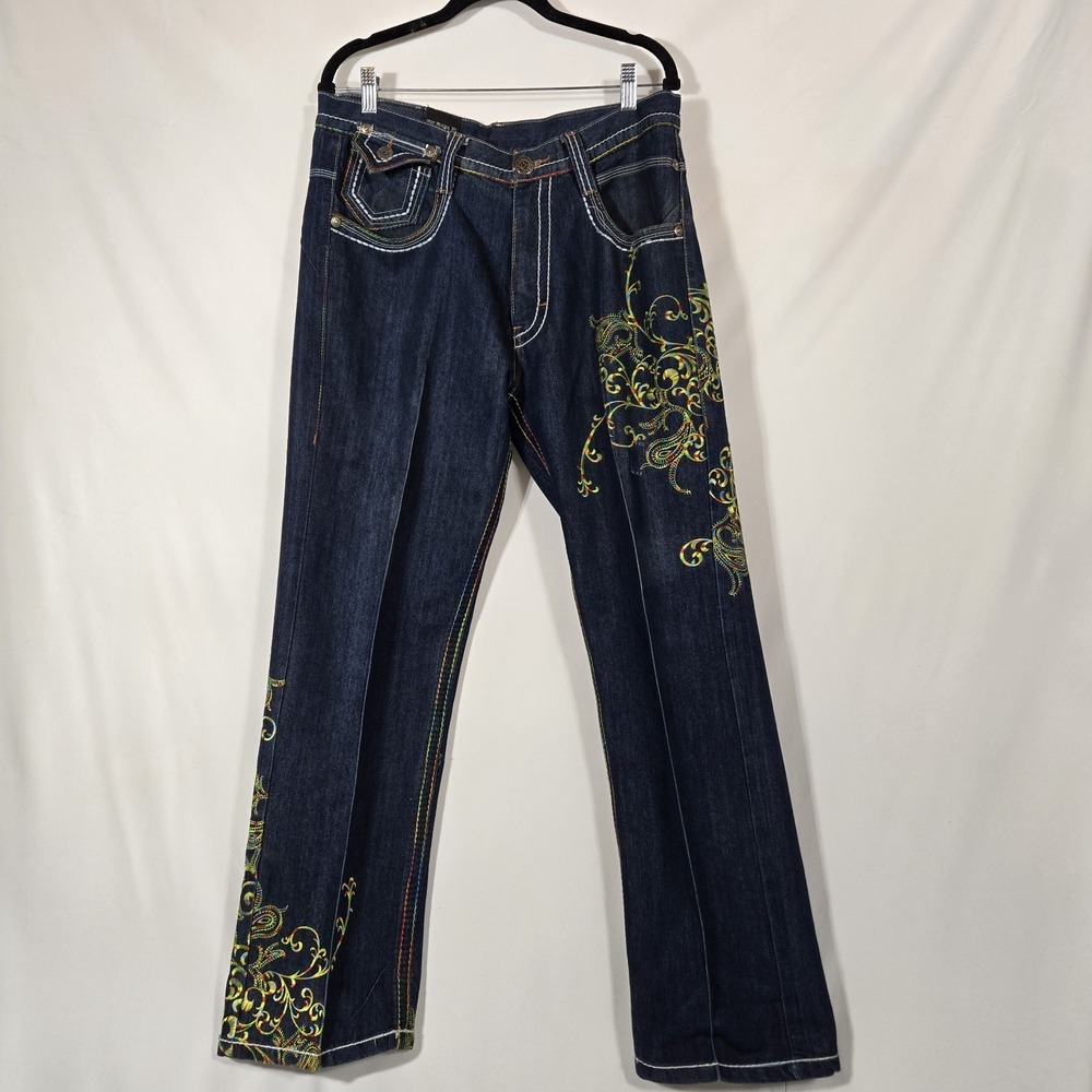 Vintage Y2K Delf Original Denim Jeans | Womens W34/ L32 | Embroidered